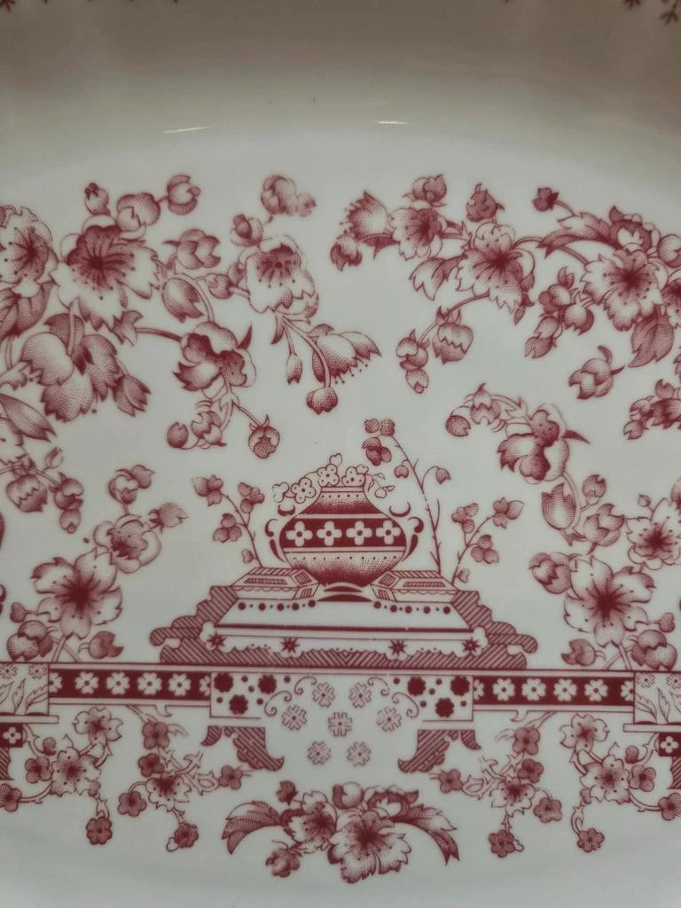 Gran plato ovalado Seltmann Weiden Bavaria Theresia rojo - Porcelana alemana vintage – photo 5